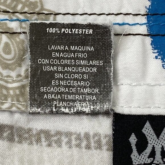 Micros Board Shorts Swim Bathing Suit Mens size 33 White Blue Skull Paisley - Picture 8 of 8